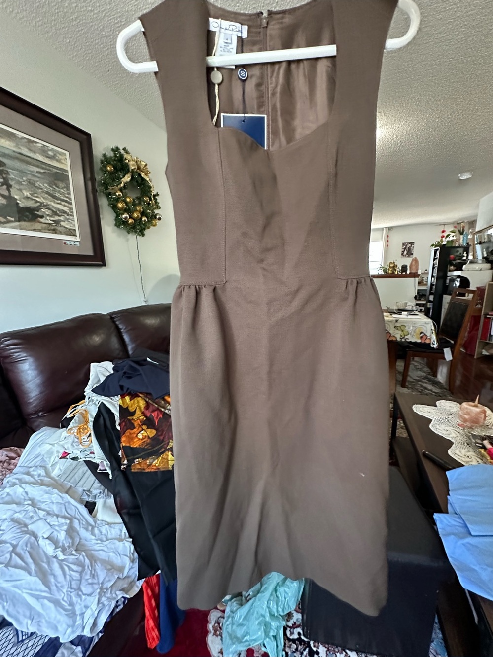Oscar de la Renta chic olive green Dress